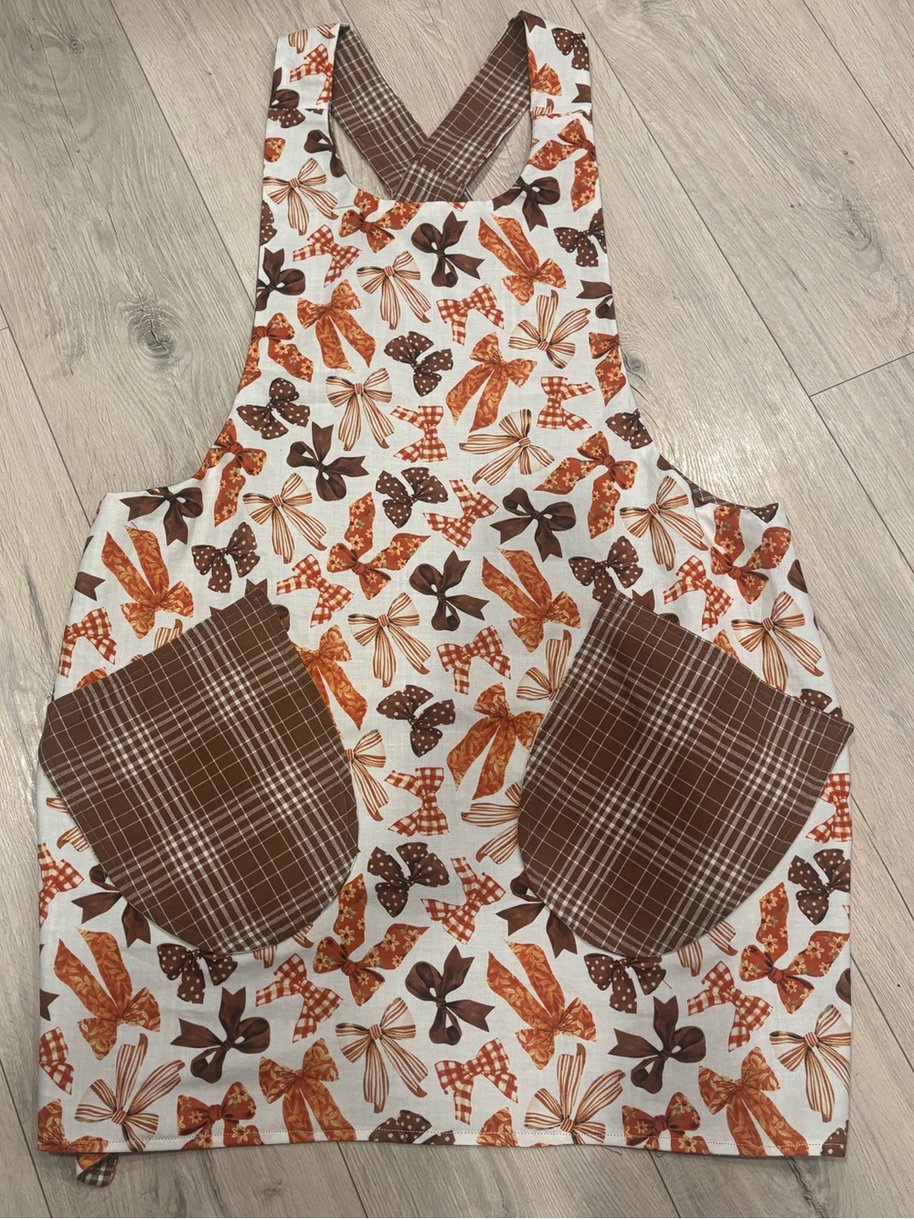 Reversible Cross-Back Apron- Fall Print
